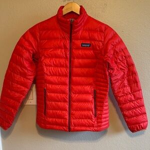 Women’s Patagonia Bright Red Down Sweater Jacket size small